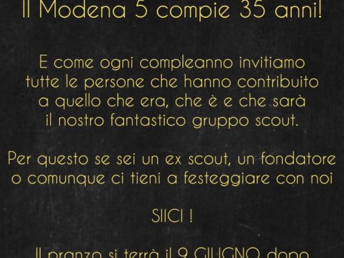 9 giugno 2019: Grande Festa del gruppo Modena 5 per i sui 35 anni!